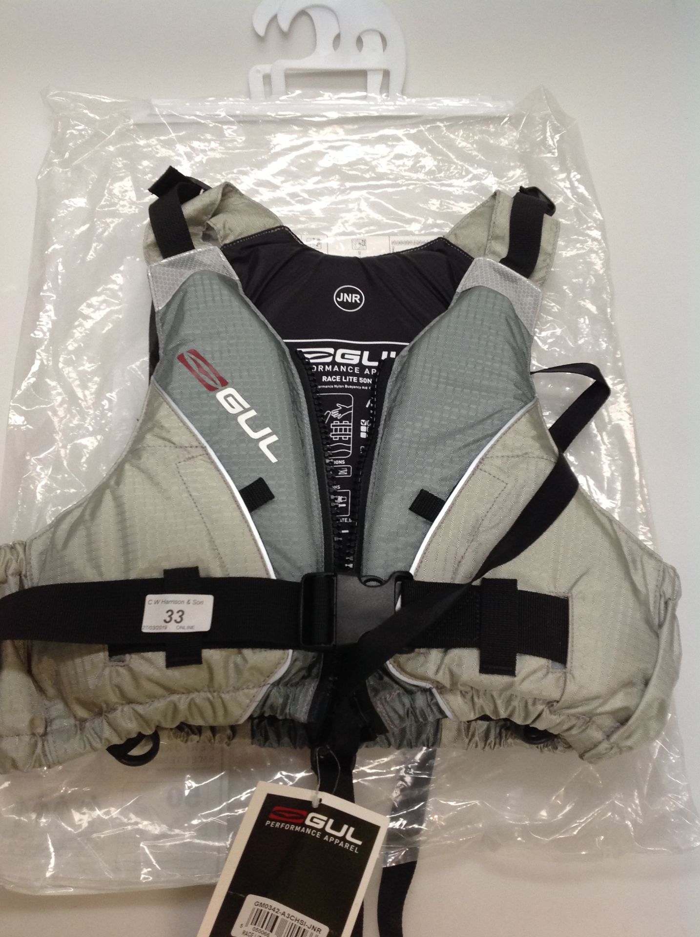 Gul Race Lite 5ON buoyancy aid in silver - size junior