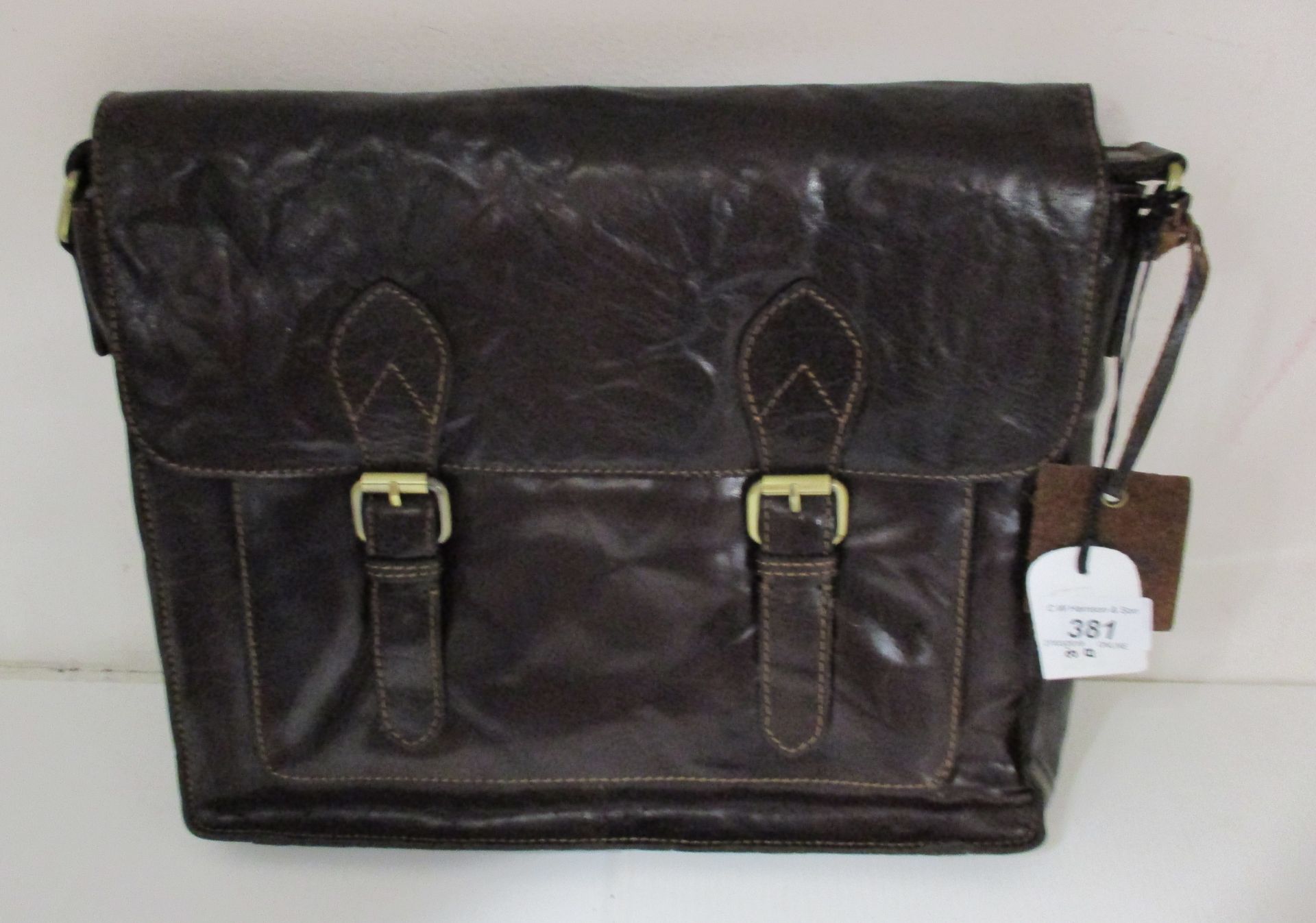 A Brunhide dark brown leather satchel