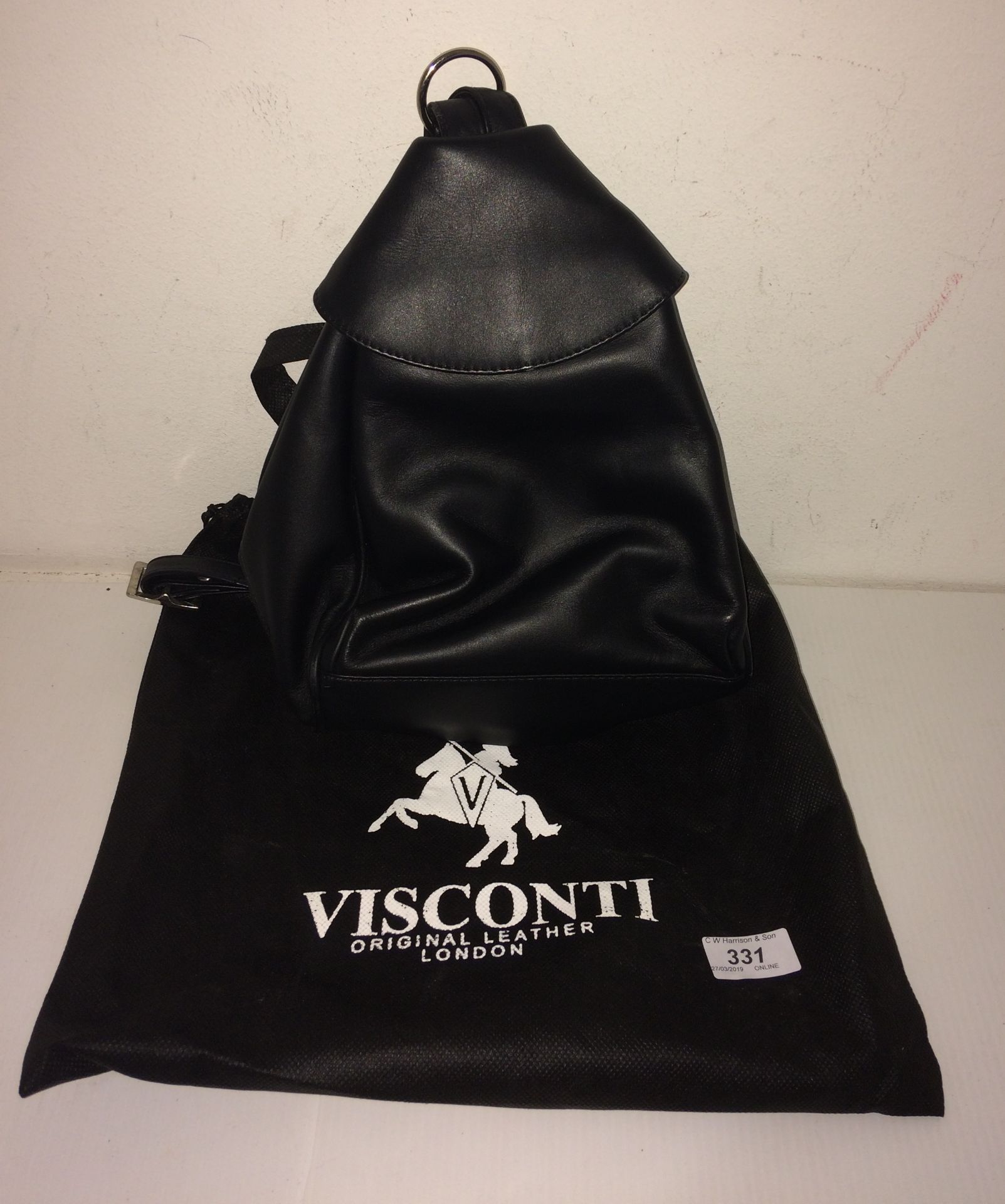 A Visconti black leather rucksack