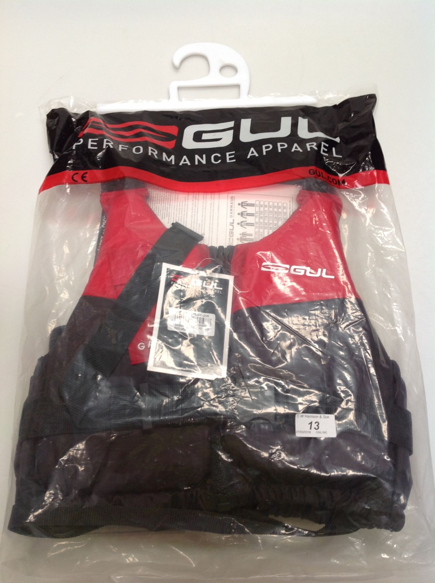 Gul Gamma 5ON buoyancy aid in red and grey - size XS (junior) (RRP £36)