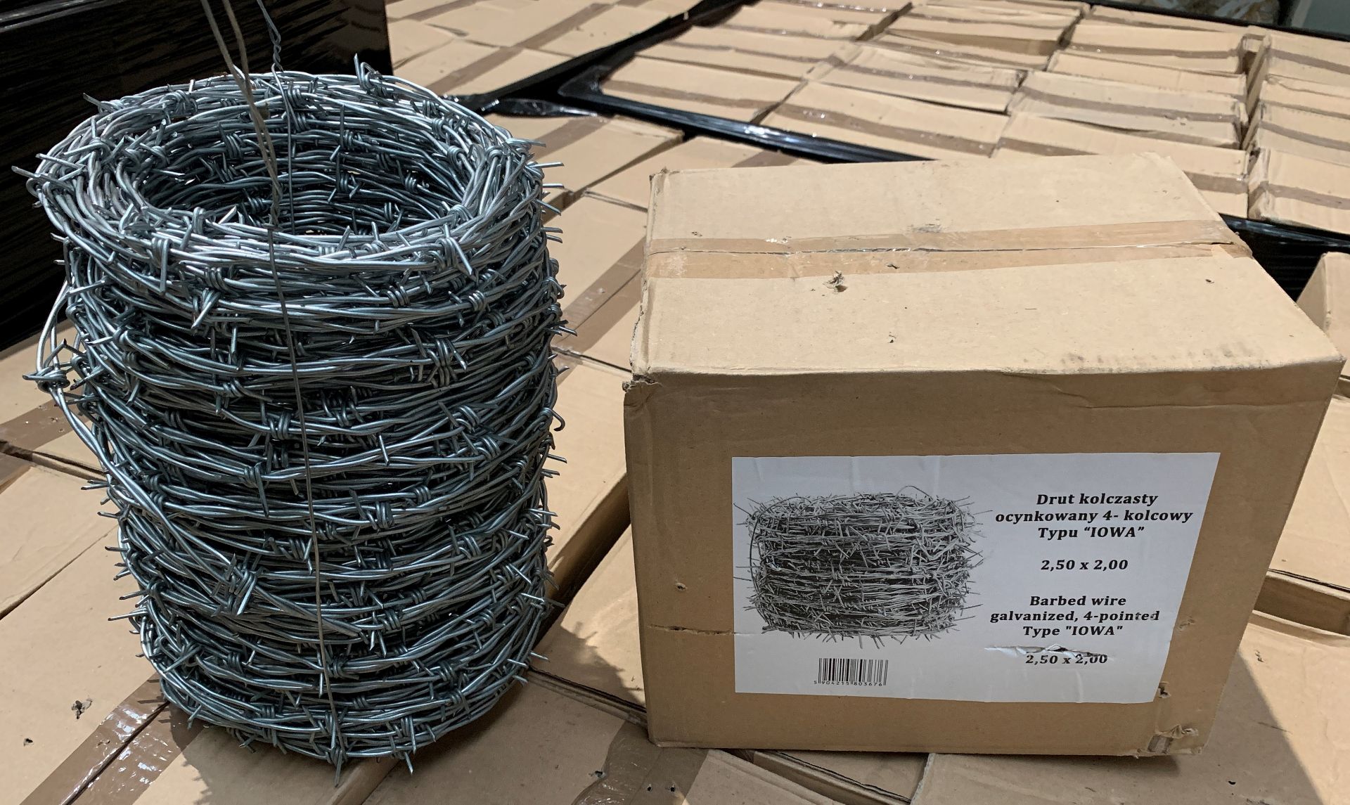 20 x boxes of barbed wire - each box containing a 2,50 x 2,