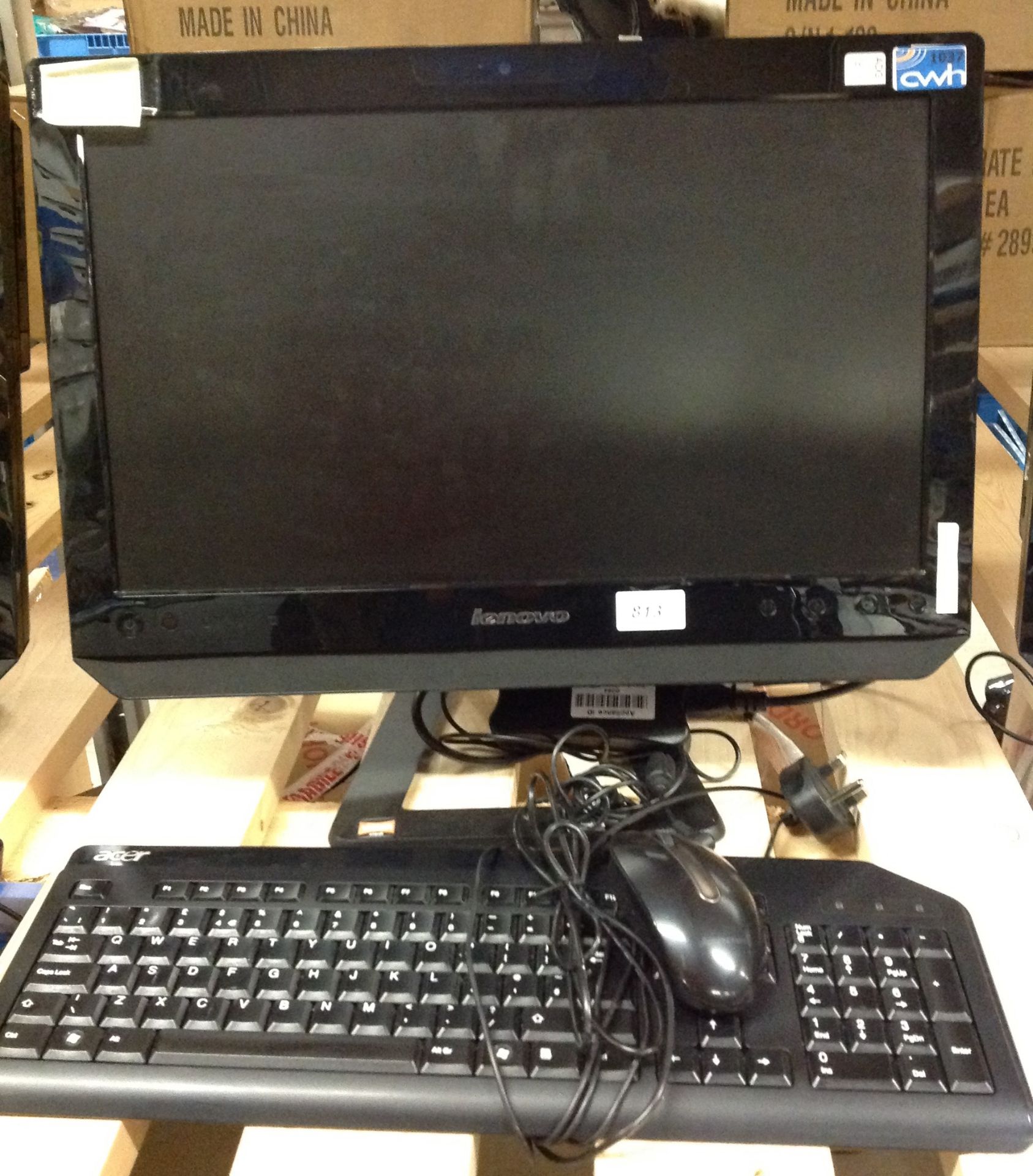 Lenovo C325 20 inch LED all in one PC with AMD E350, HDD 500G, 4GB RAM, DVD RW, keyboard,