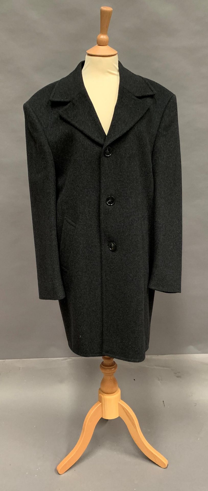 Italian wool overcoat dark blue/grey by Moessmer