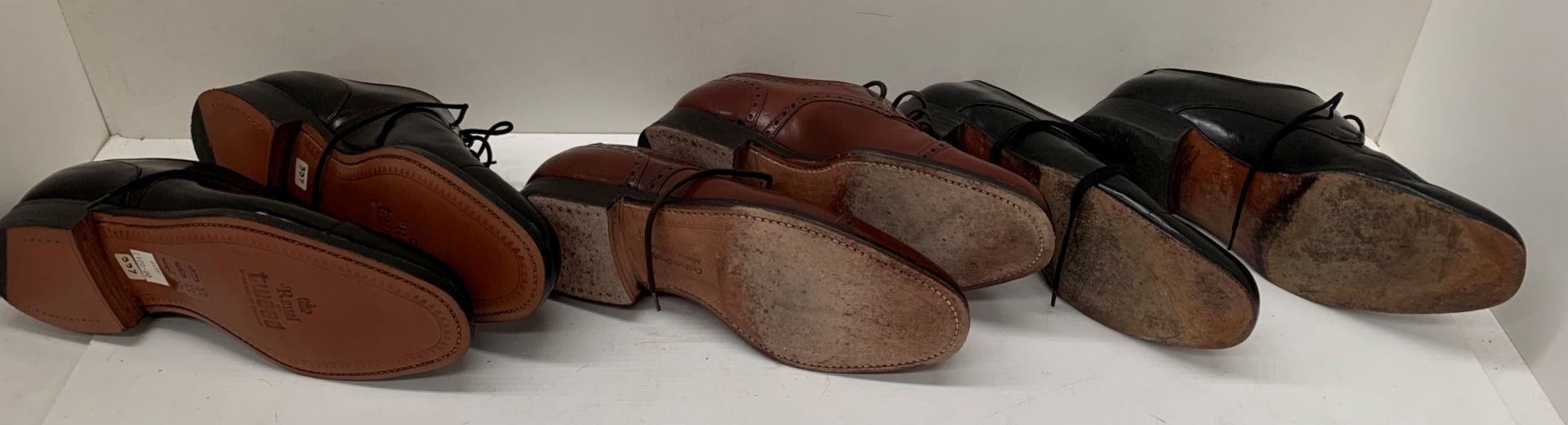 Three pairs of gentleman's leather shoes by Royal Tweed - size 7 1/2 (new), - Image 2 of 2