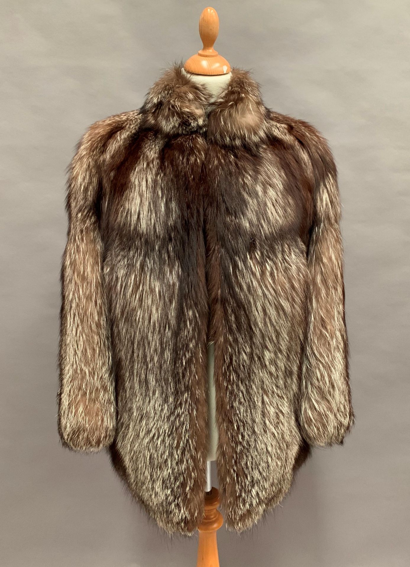 Lady's silver fox fur jacket by Dysons Furriers,