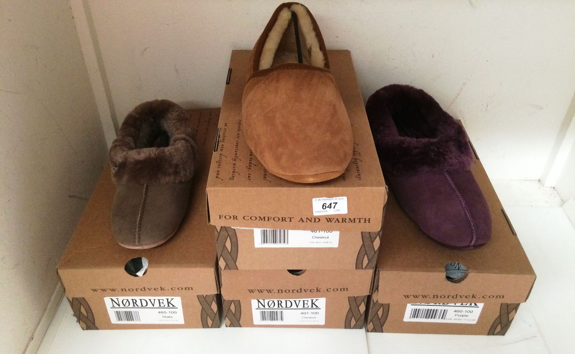 10 x assorted pairs of Nordvek 100% sheepskin slippers