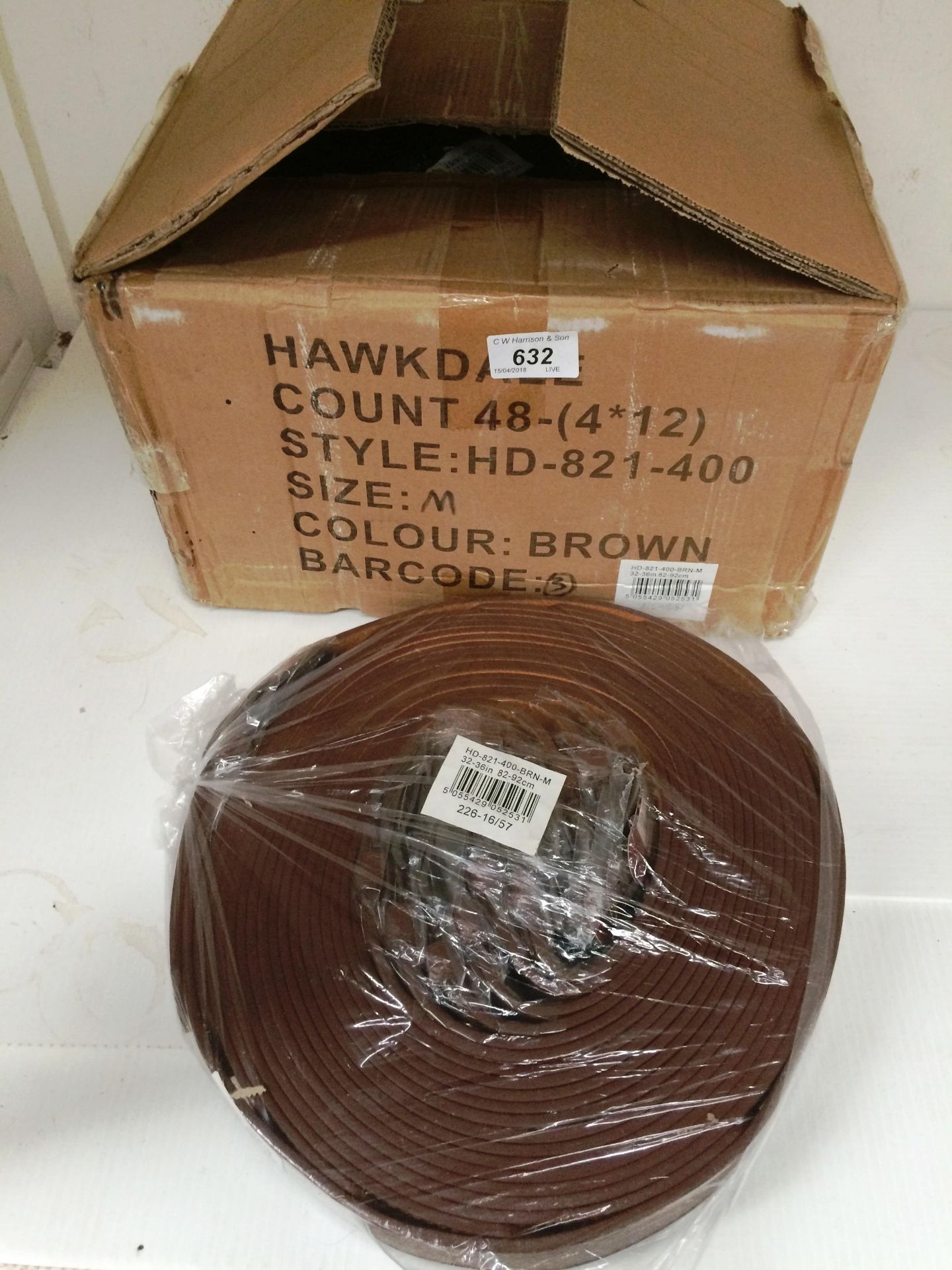 48 x Hawkdale HD-821-400 32"-36" 82-92cm brown leather belts