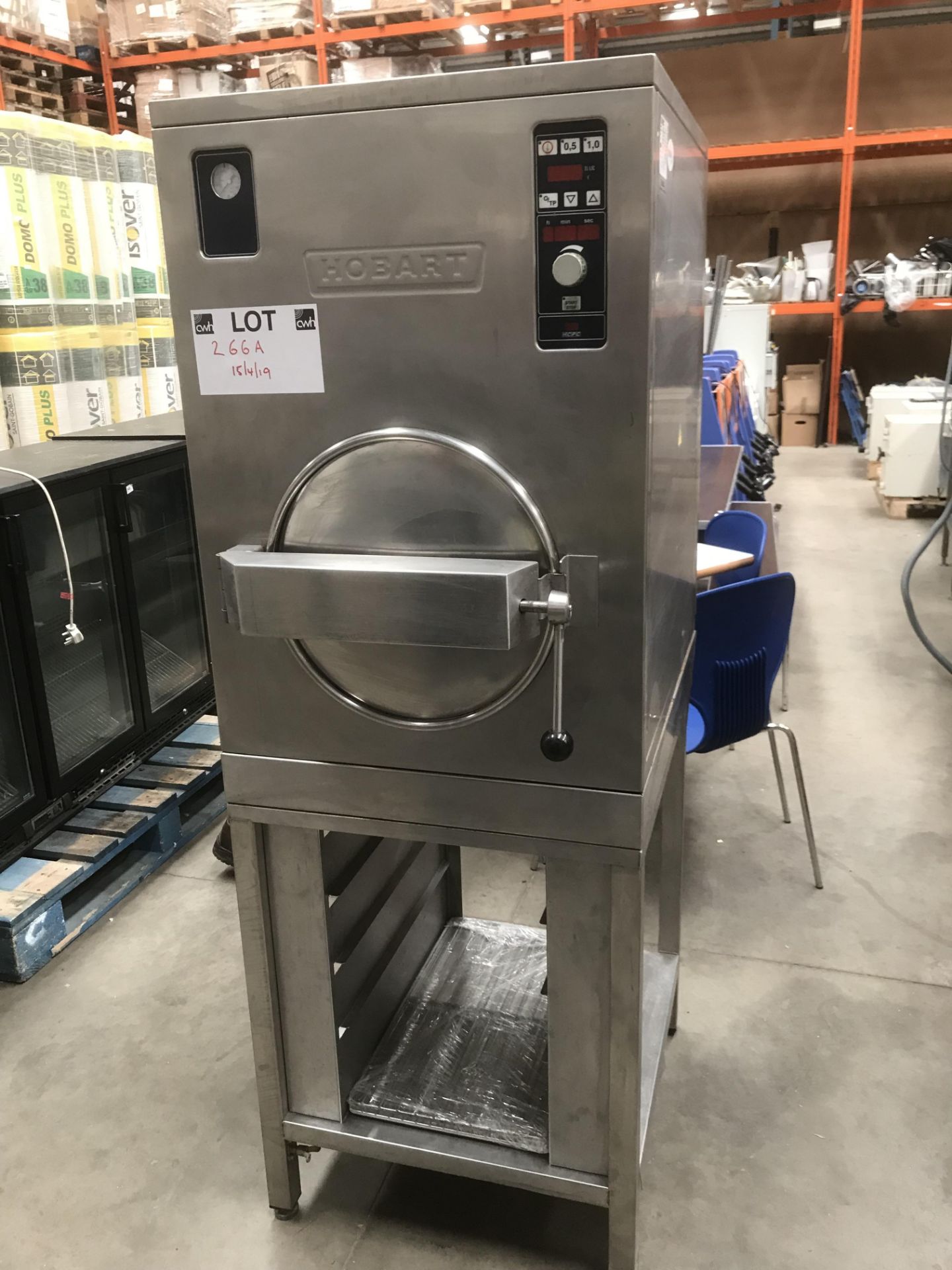 A Hobart 304G stainless steel commercial high speed pressure steamer - 3 phase