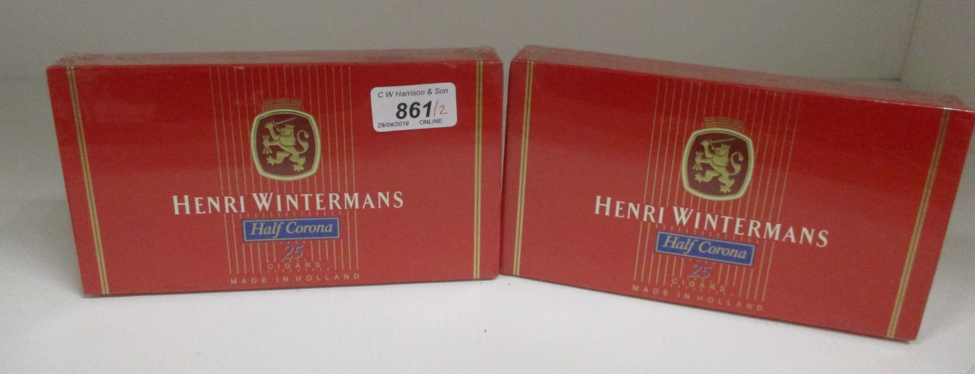 2 x boxes of Henri Winterman half Corona cigars (25 per box)