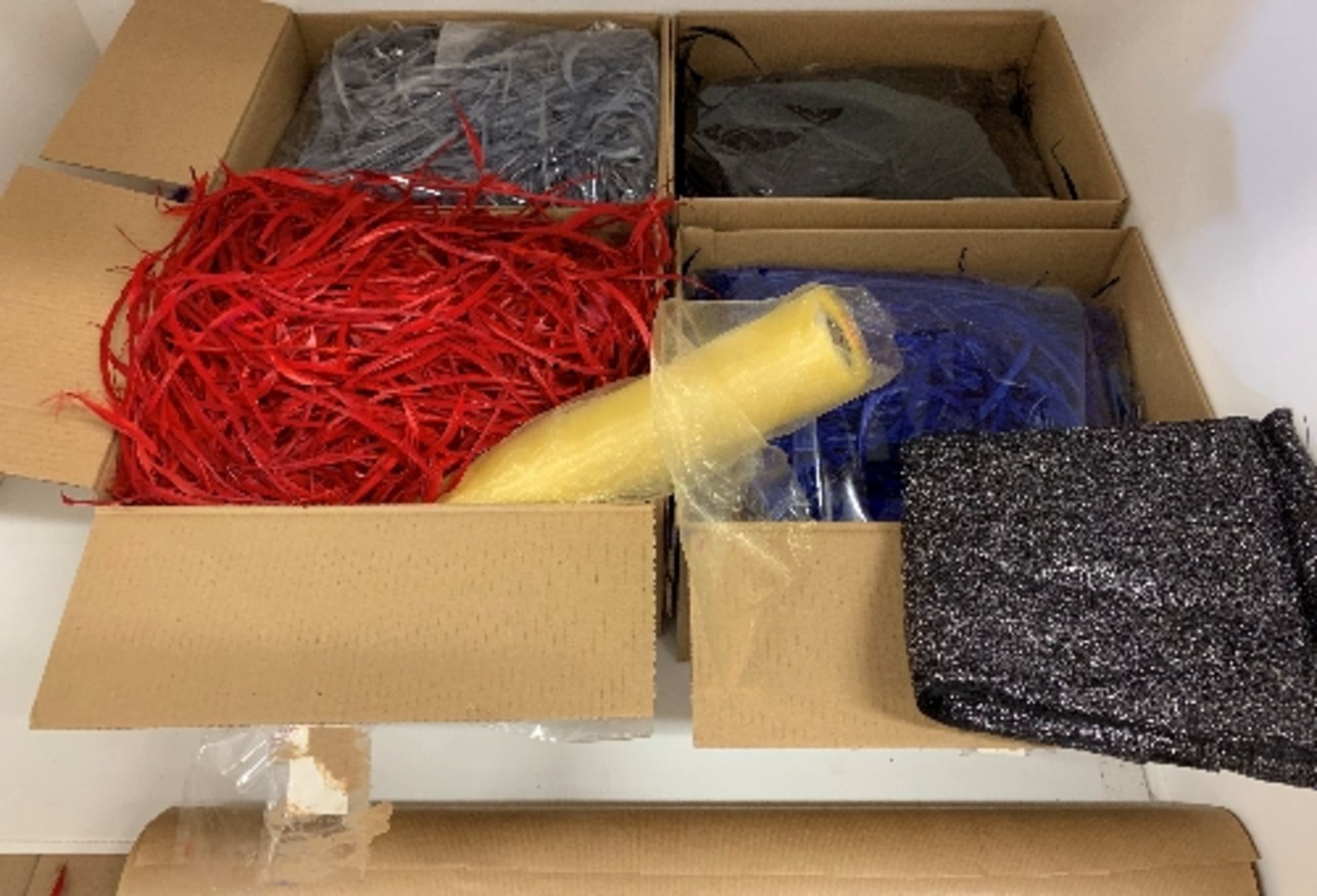 4 x boxes of coloured biot feathers,