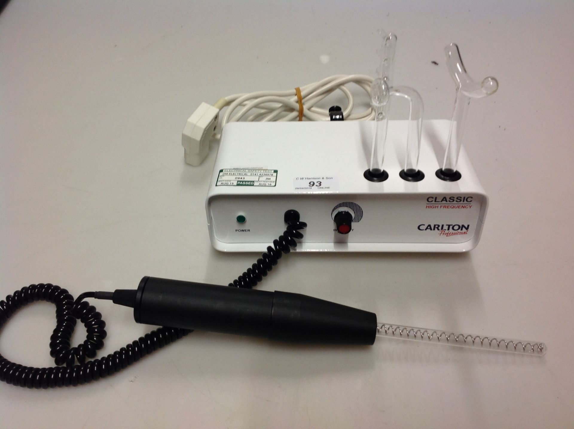 Carlton Professional Classic high frequency model HF11 electrotherapy equipment - no test,