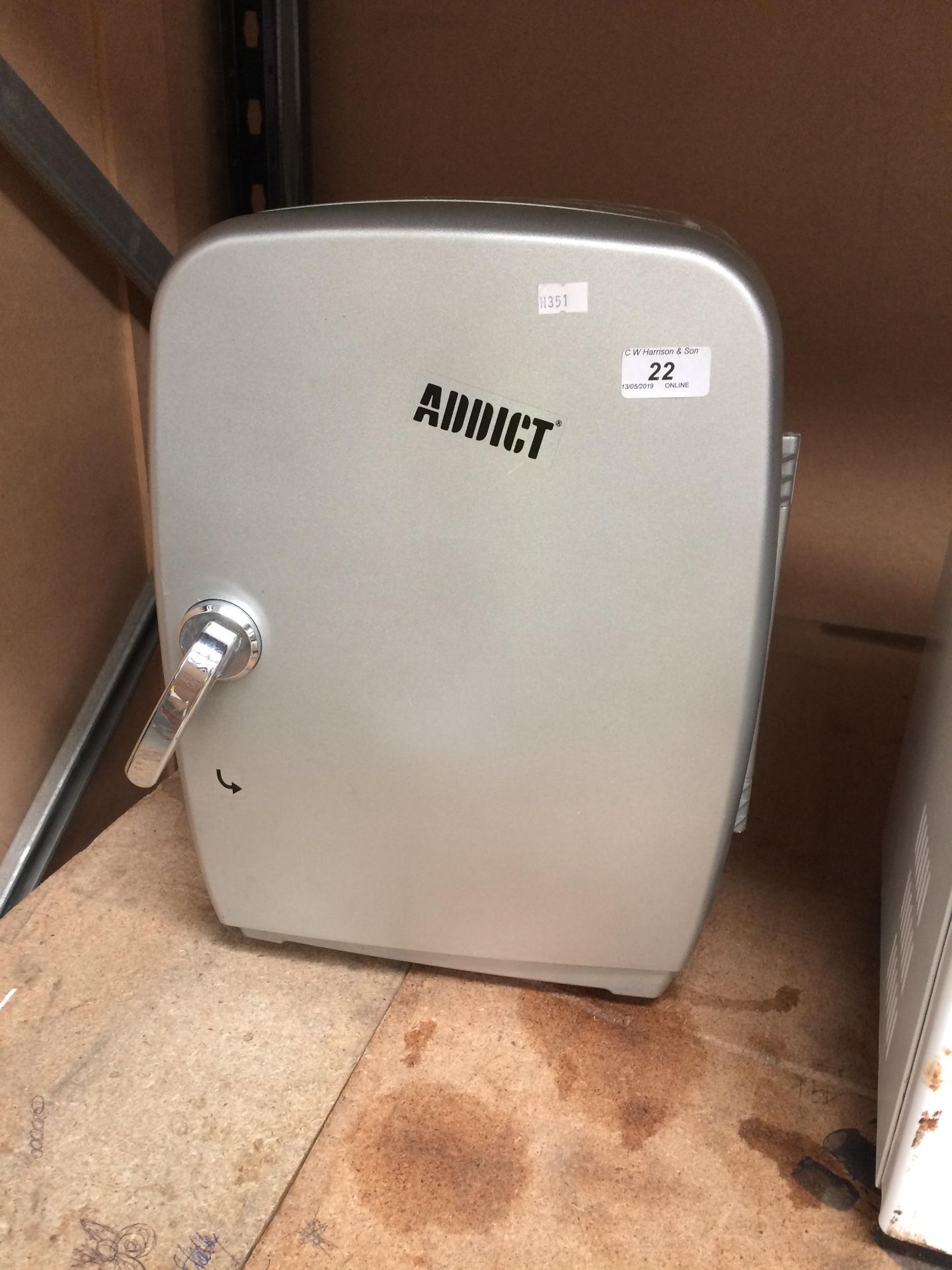 An Addict table top fridge - sold as viewed failed safety test