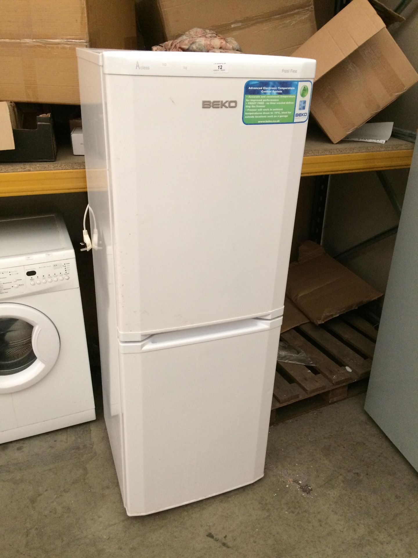 A Beko A Class Frost Free white upright