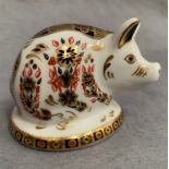 Royal Crown Derby paperweight modelled as a pig, LVIII,