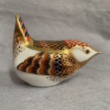Royal Crown Derby paperweight modelled as a wren,