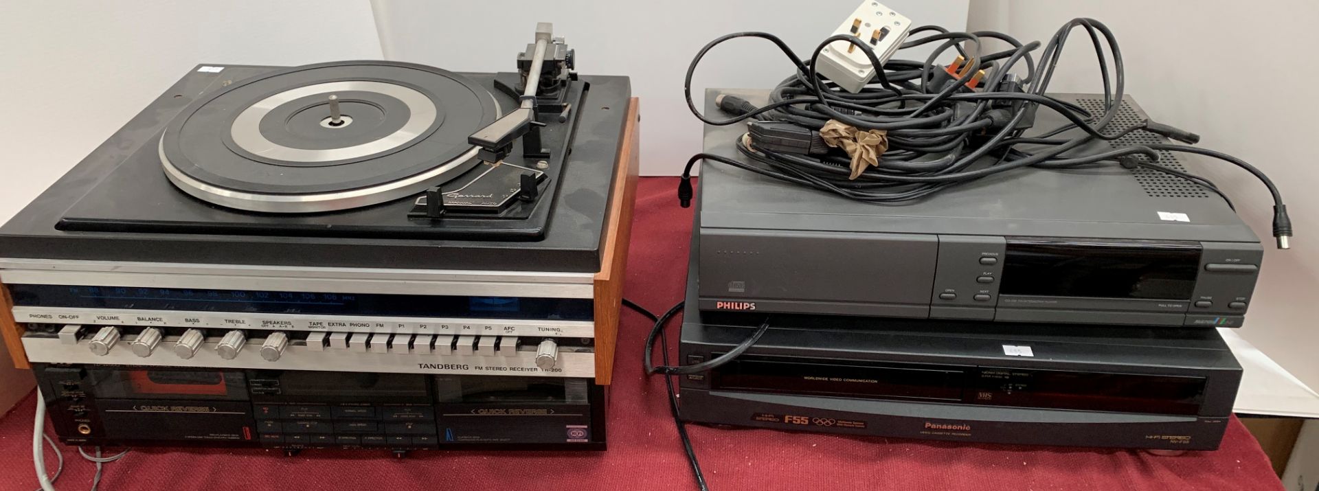 A Tanberg TR-200 FMK stereo receiver with a Garrard SP25 MK3 turntable,