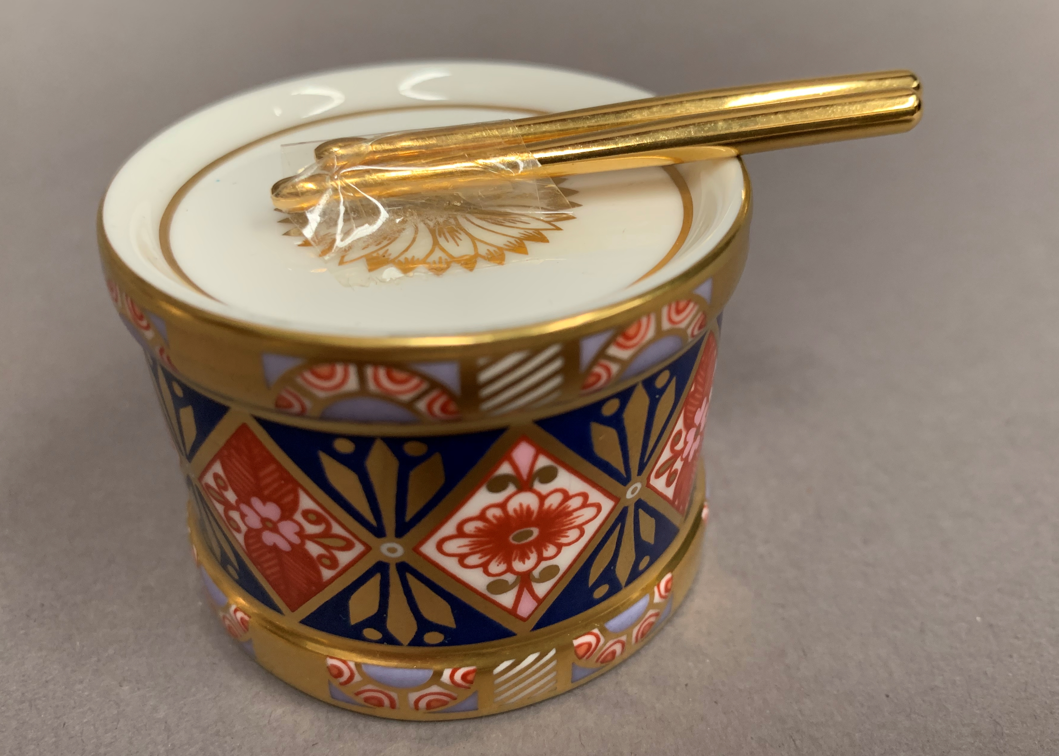 Royal Crown Derby drum paperweight, LXI,