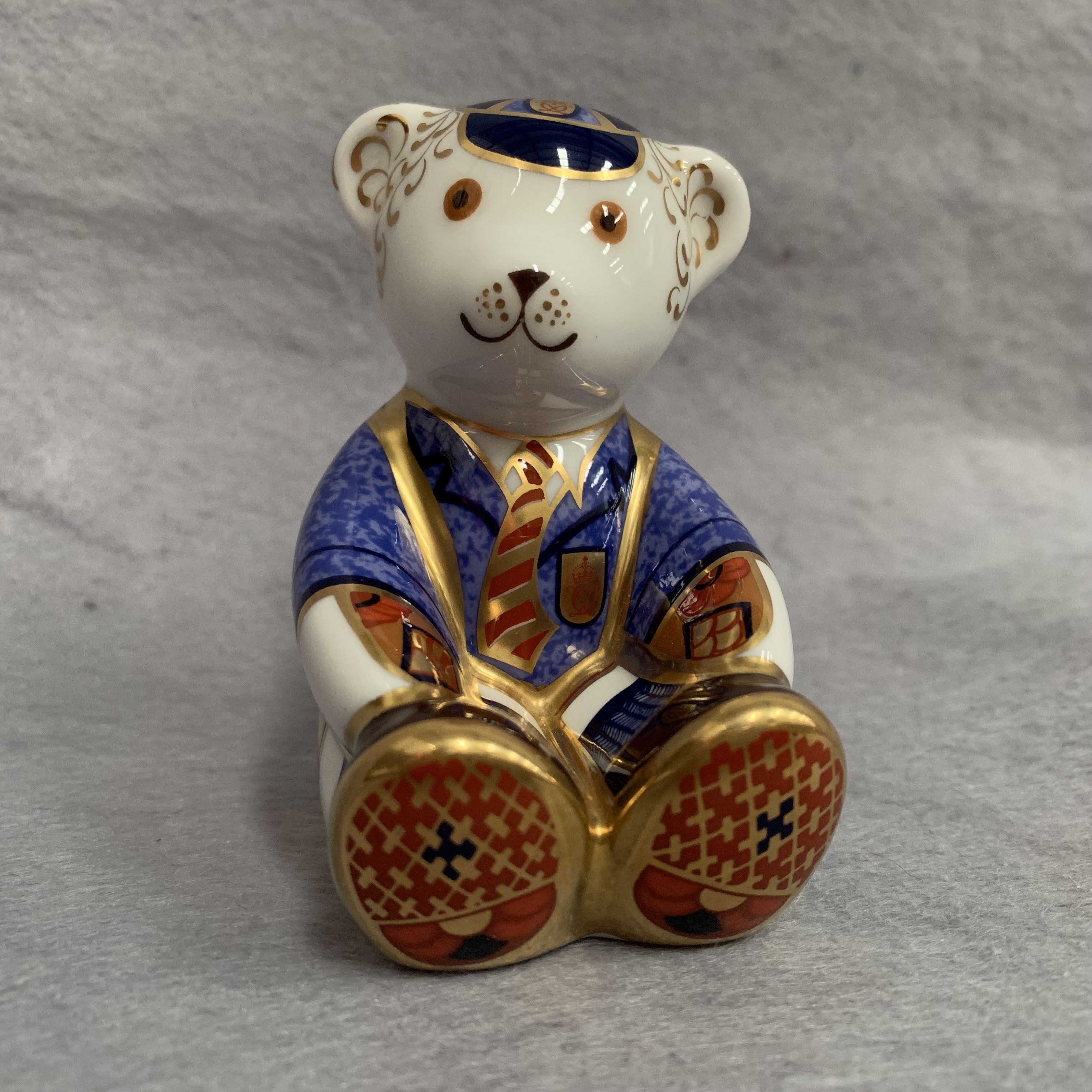 Royal Crown Derby paperweight modelled as Schoolboy Teddy 2001,