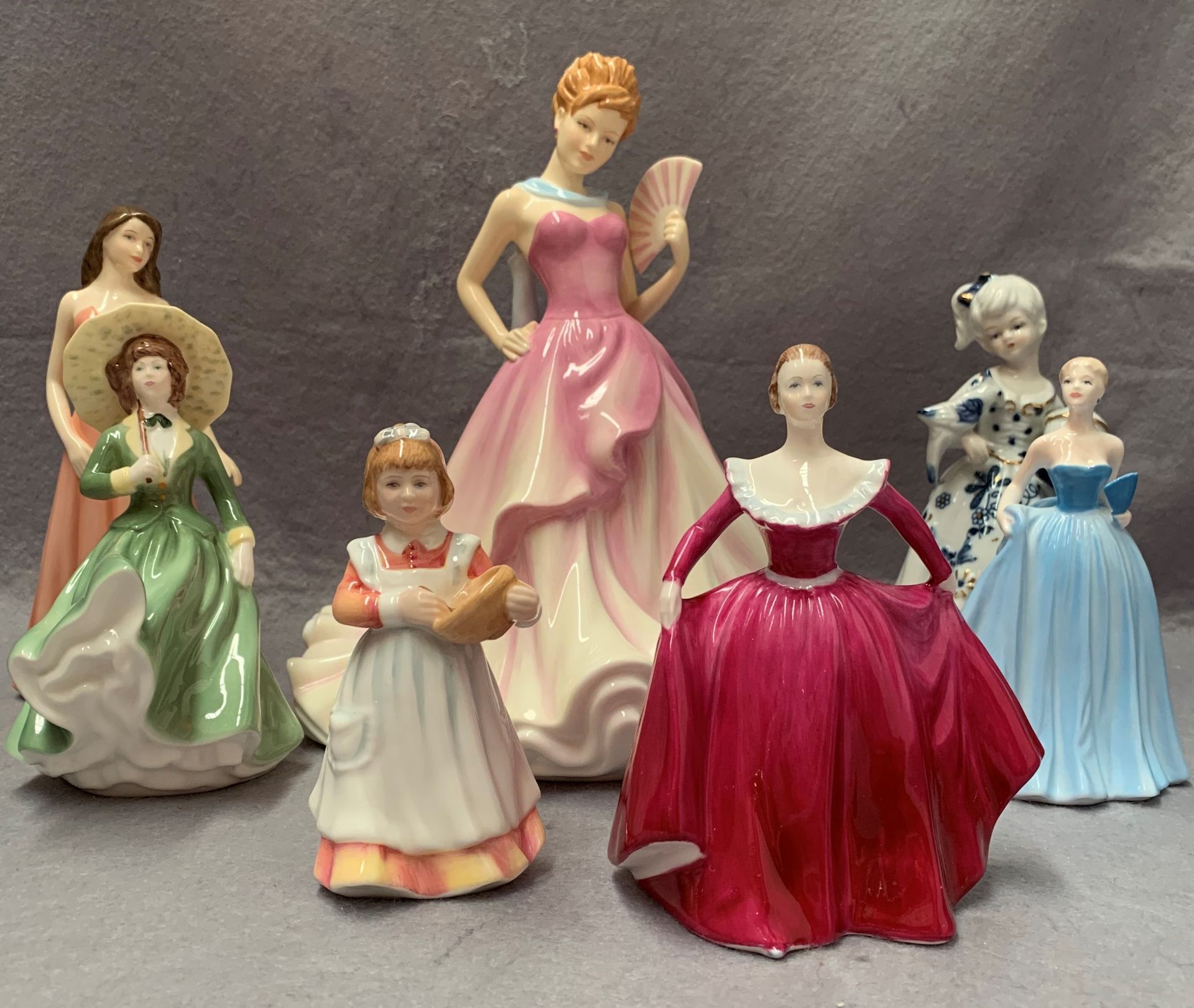 Seven figures of ladies - Royal Doulton Summer Ball, Sagittarius and Mothers helper, - Image 3 of 3