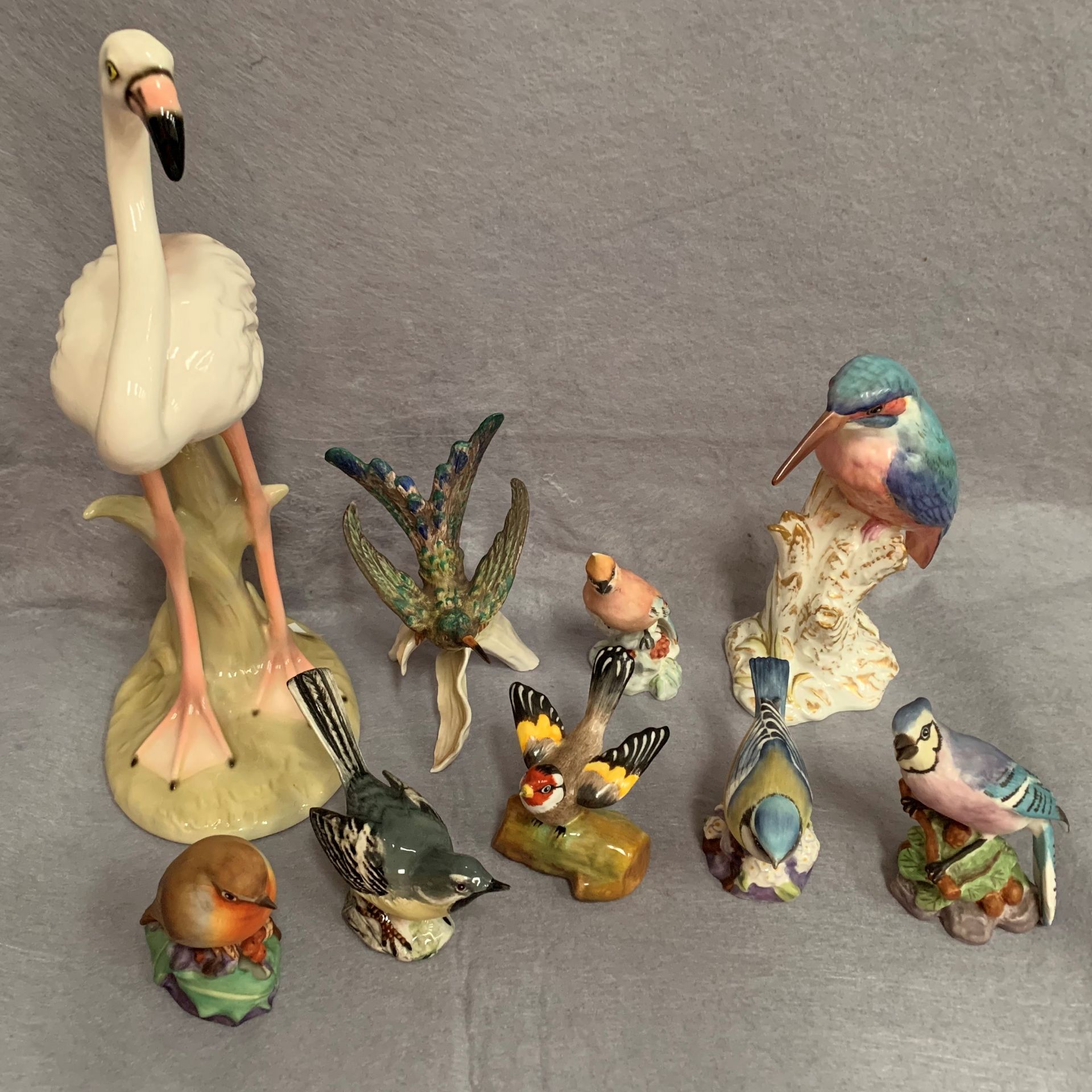 9 x ceramic bird figurines by Royal Belvedere, Royal Worcester, - Image 2 of 2