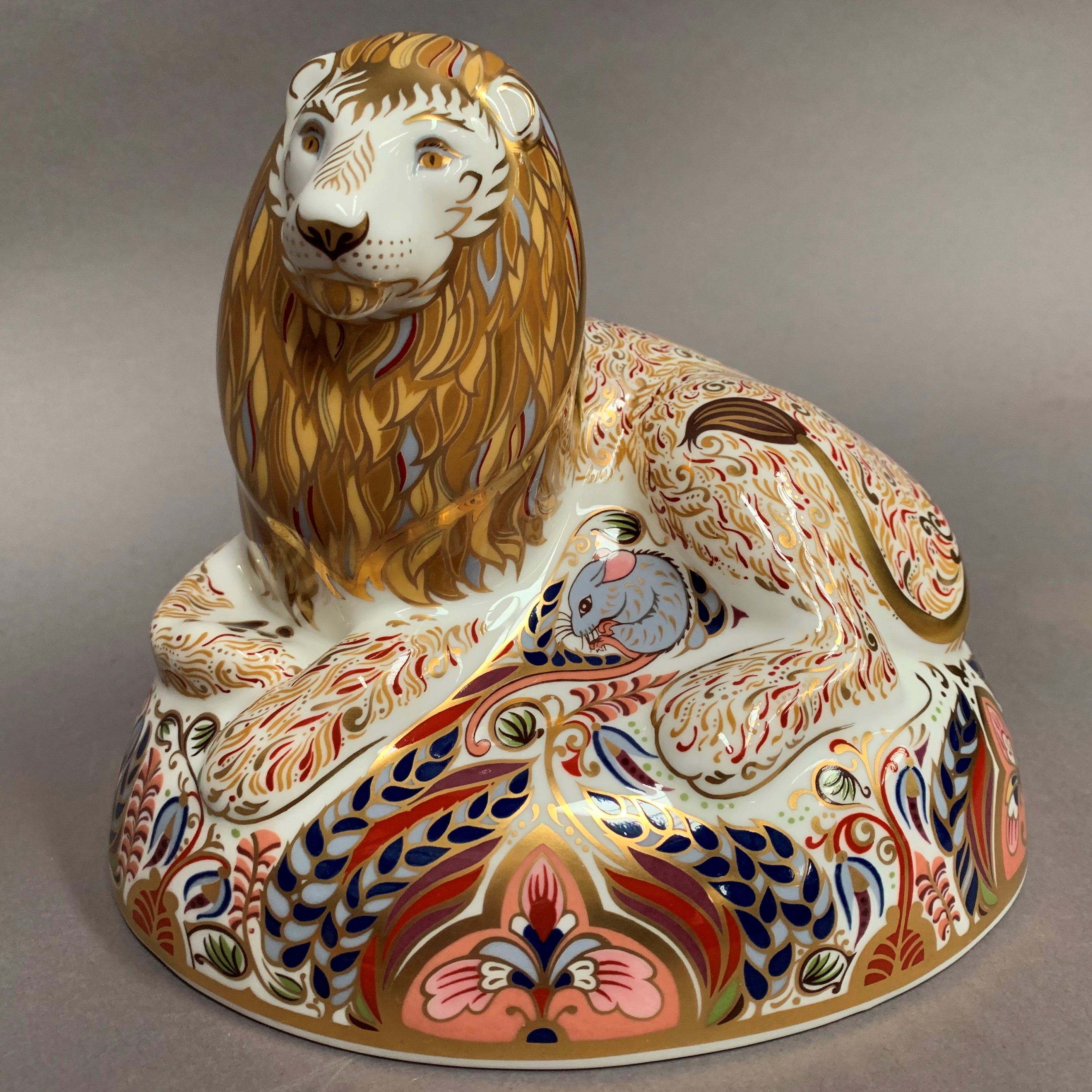 Royal Crown Derby paperweight modelled as a lion, LX,