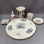 Royal Worcester cake plate, Coalport York Minster vase, Coalport bell,