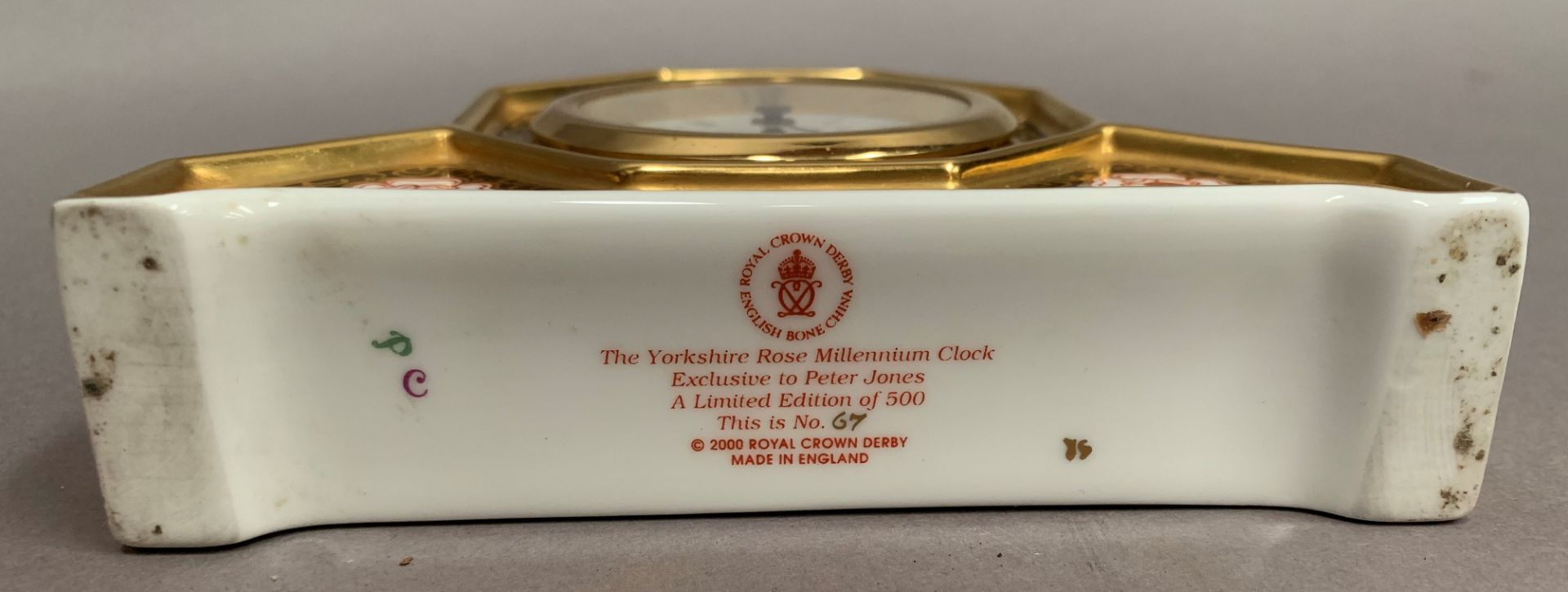 Royal Crown Derby 'The Yorkshire Millennium Clock' exclusive to Peter Jones, limited edition, - Image 3 of 3