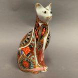 Royal Crown Derby paperweight modelled as a cat, LX,
