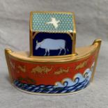 Royal Crown Derby paperweight modelled as Noah/s Ark,