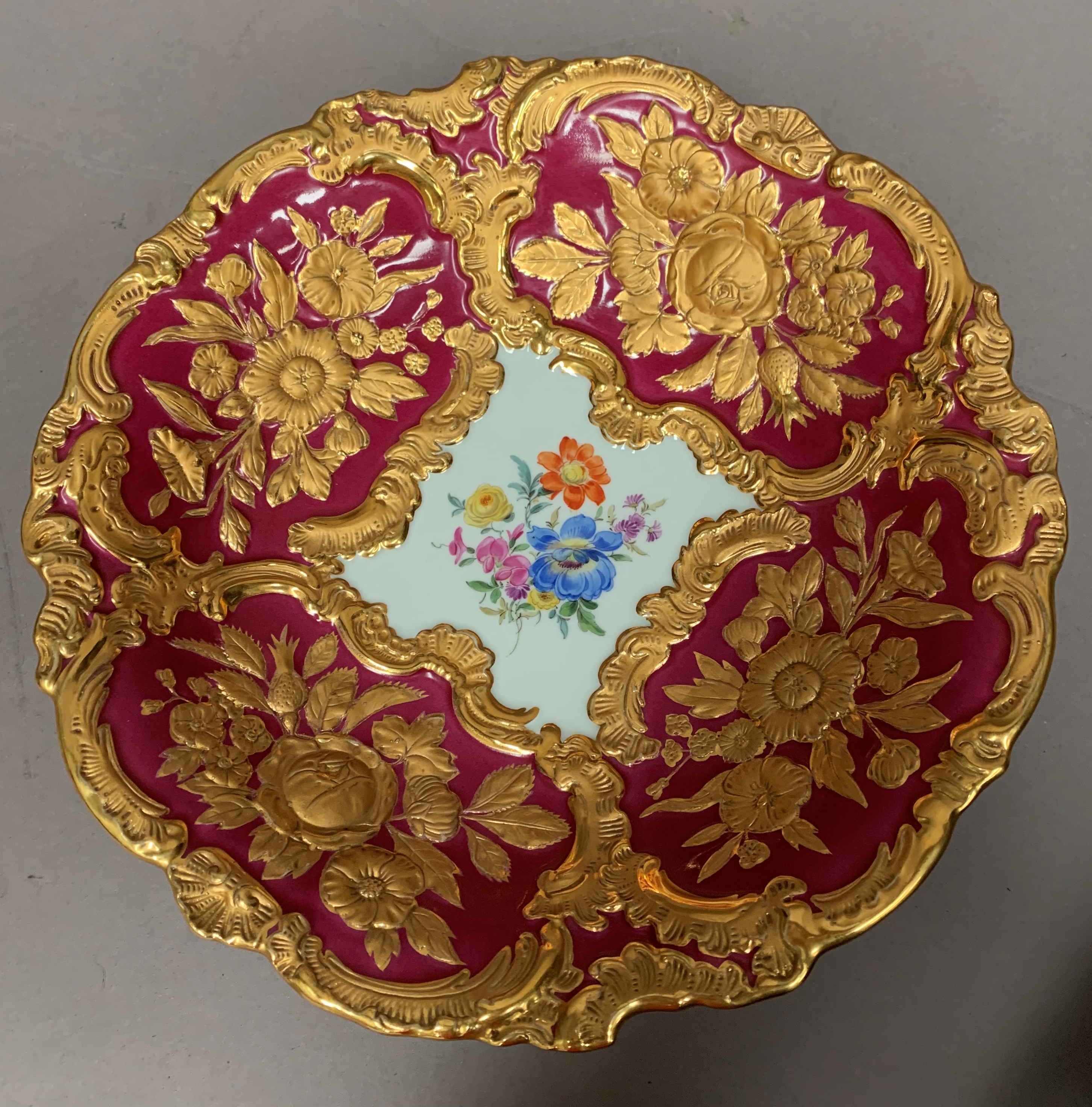 Meissen dish 28cm diameter.