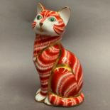 Royal Crown Derby paperweight modelled as a cat, LVII,