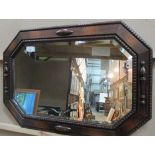 Oak framed wall mirror 30 x 54cm