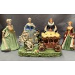 Four Franklin queen figures - Marie Antoinette, Catherine the Great,