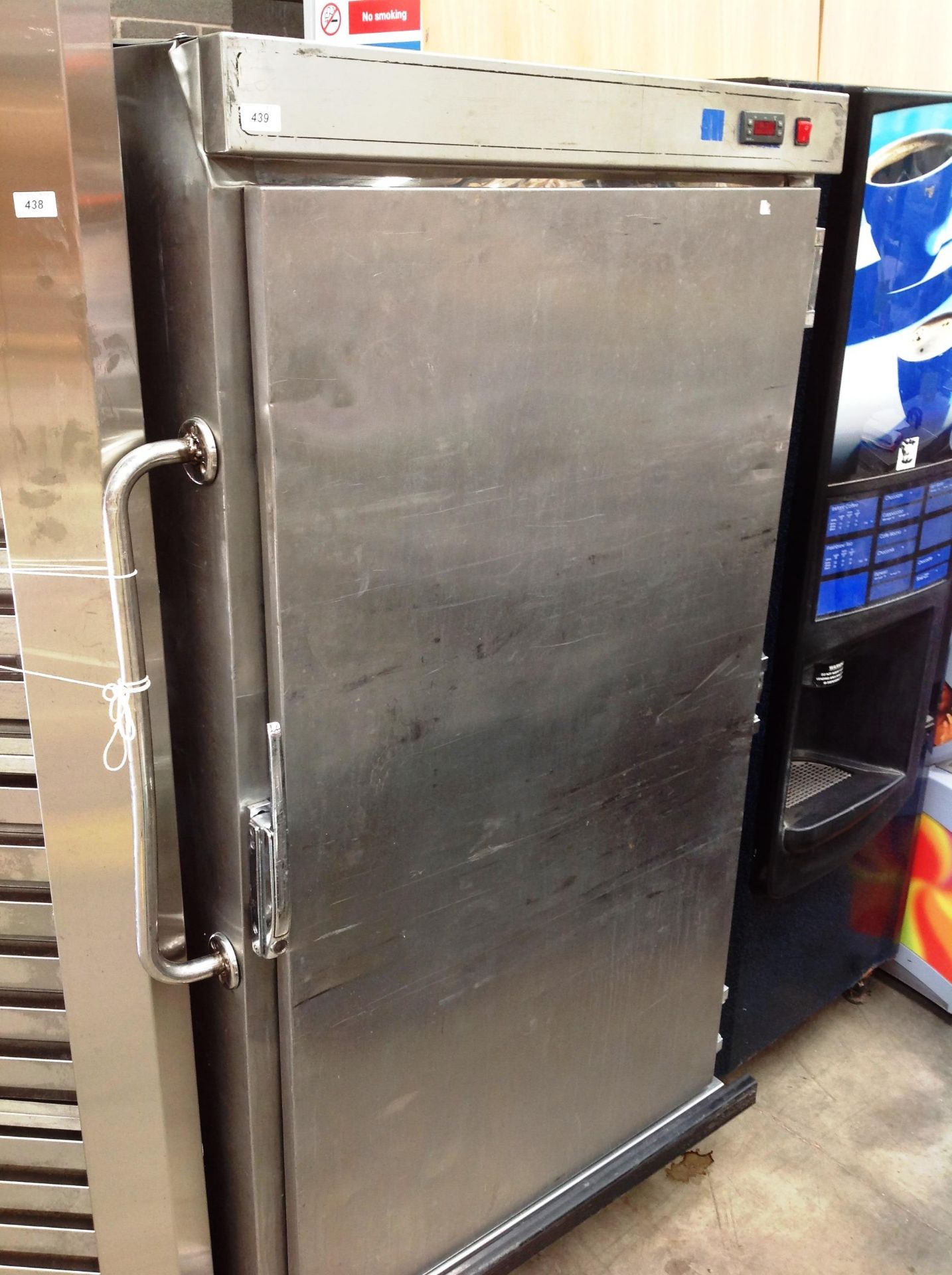 A Victor stainless steel cased single door mobile chiller cabinet - 240v - not tested