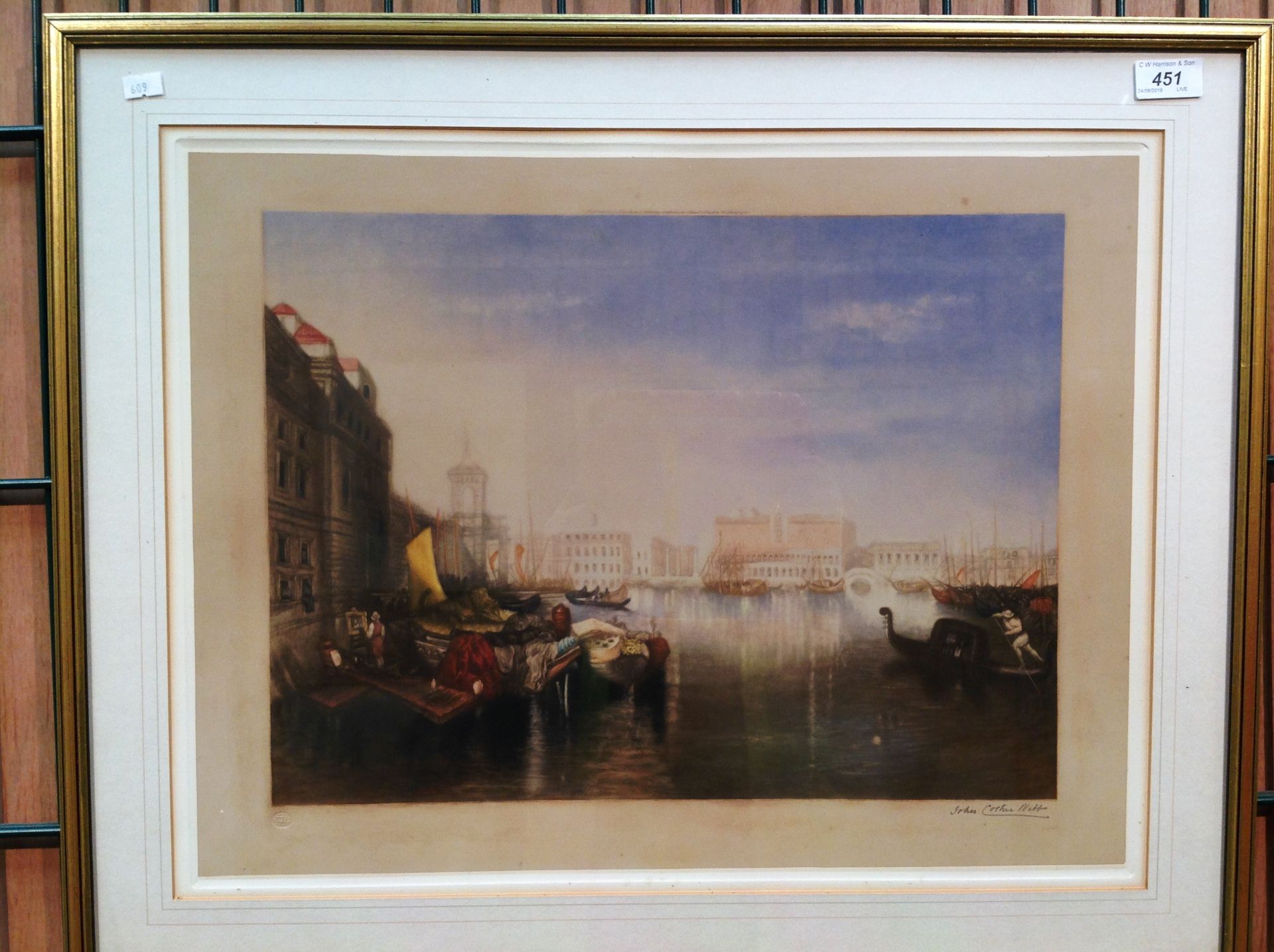 John Cother Webb 1855-1927 framed print 'Italianate Scene' 33 x 45cm facsimile signed in pencil by
