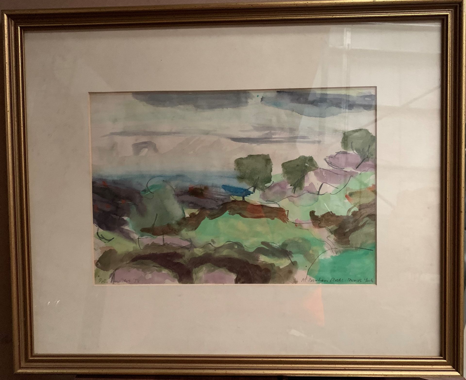 Peter Smailes two framed watercolours 'At Brimham Rocks towards York' 25 x 34cm signed in pencil - Image 2 of 2