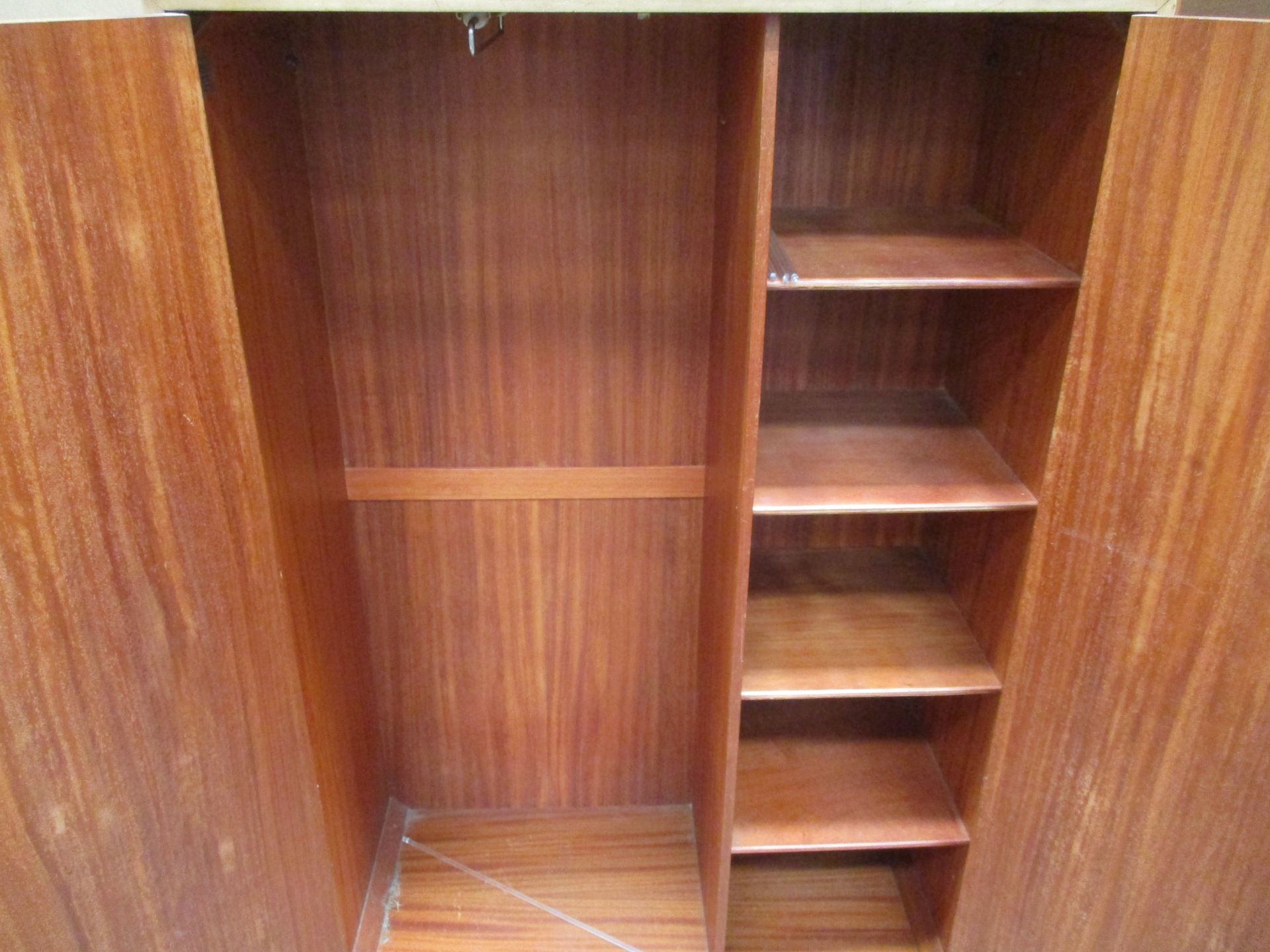 A teak and metal framed Staples Ladderax (with label) wall unit with cupboards, - Image 4 of 6