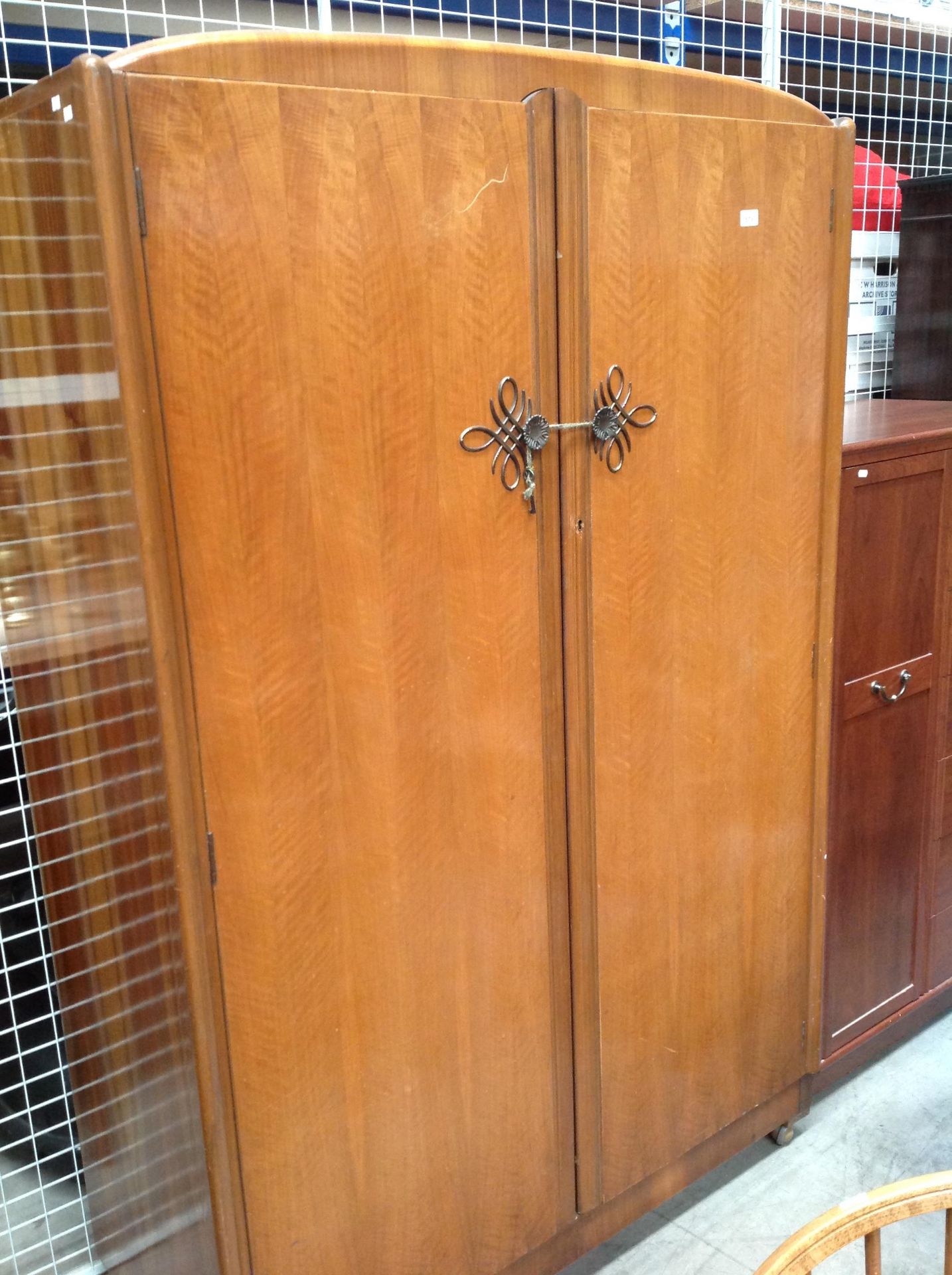 A walnut two door wardrobe 122 x 190cm high