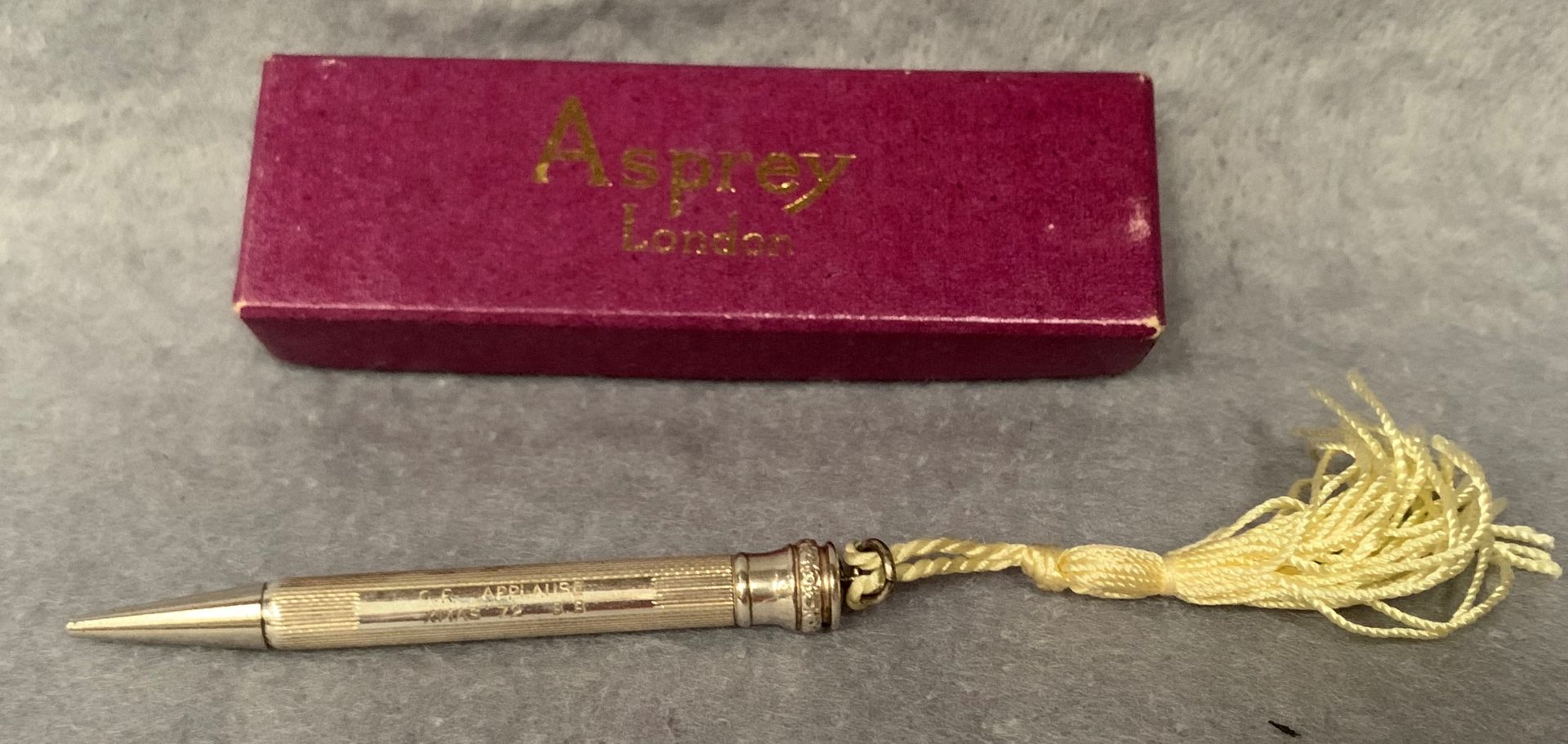 A silver propelling pencil engraved 'G.R.Applause-1972' B. - Image 2 of 2