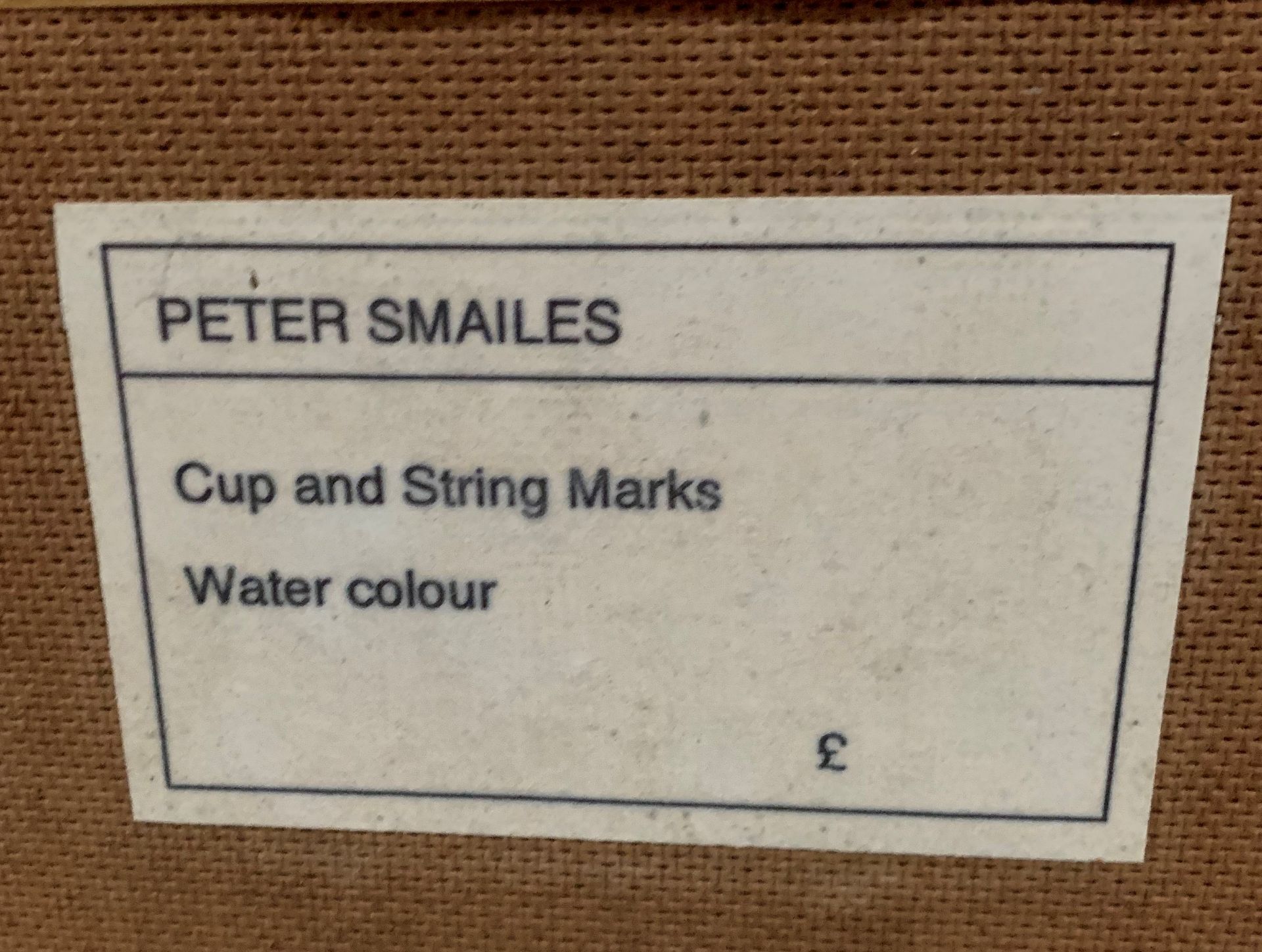 Peter Smailes framed watercolour cup and string Marks revealed signed in pencil with date 'Nov - Image 4 of 4