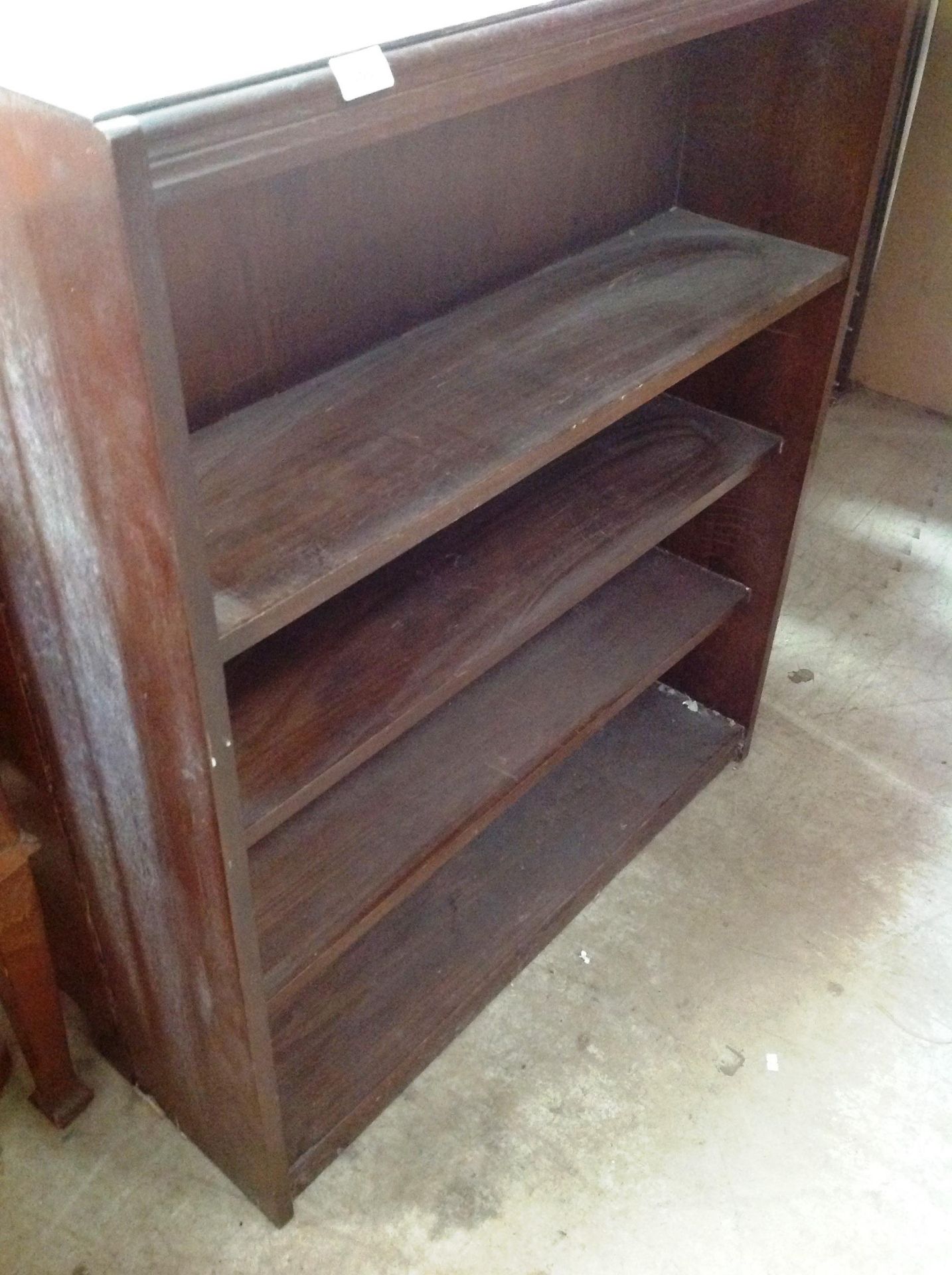 An oak four shelf open bookcase 90 x 108cm high