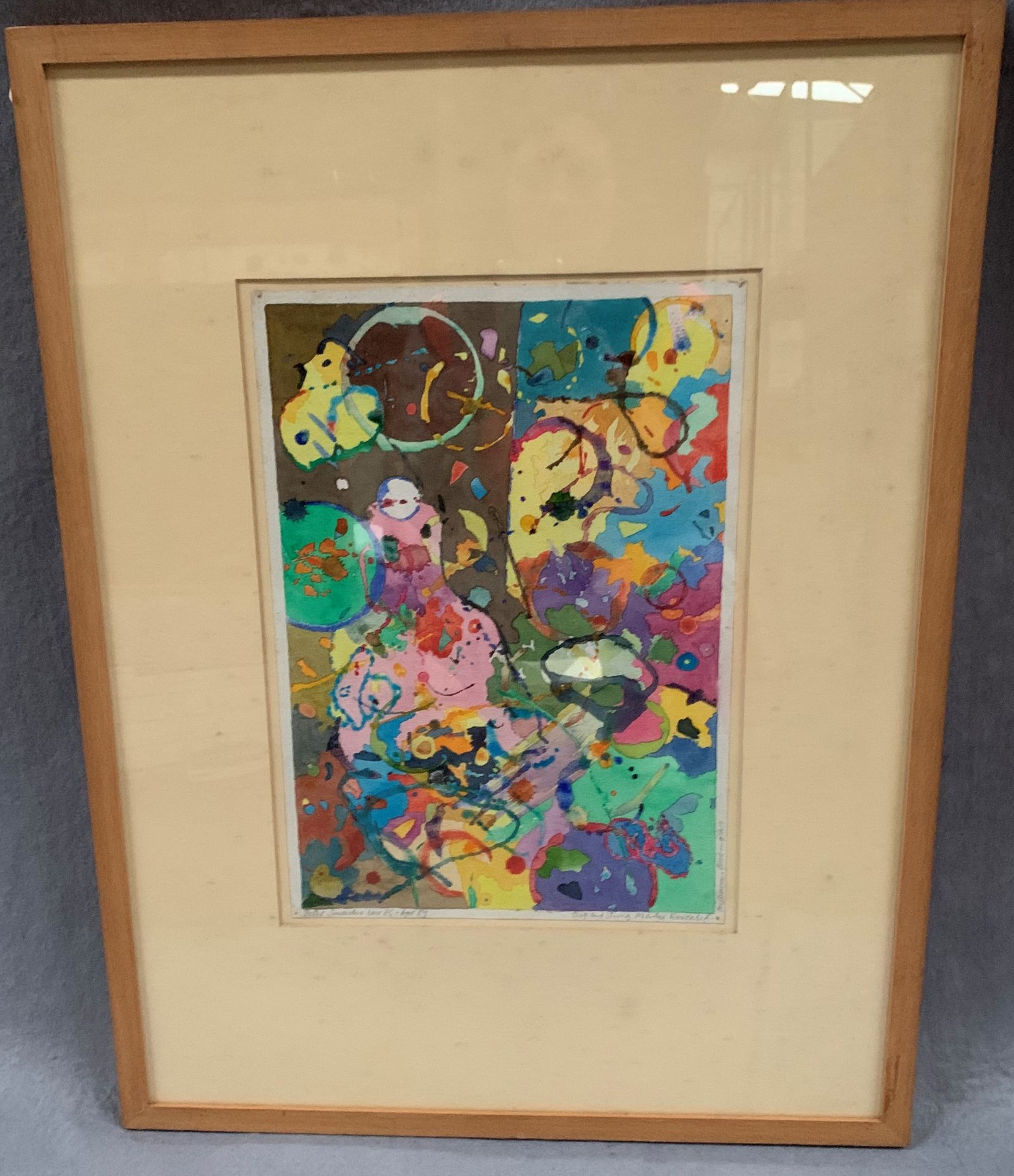 Peter Smailes framed watercolour cup and string Marks revealed signed in pencil with date 'Nov