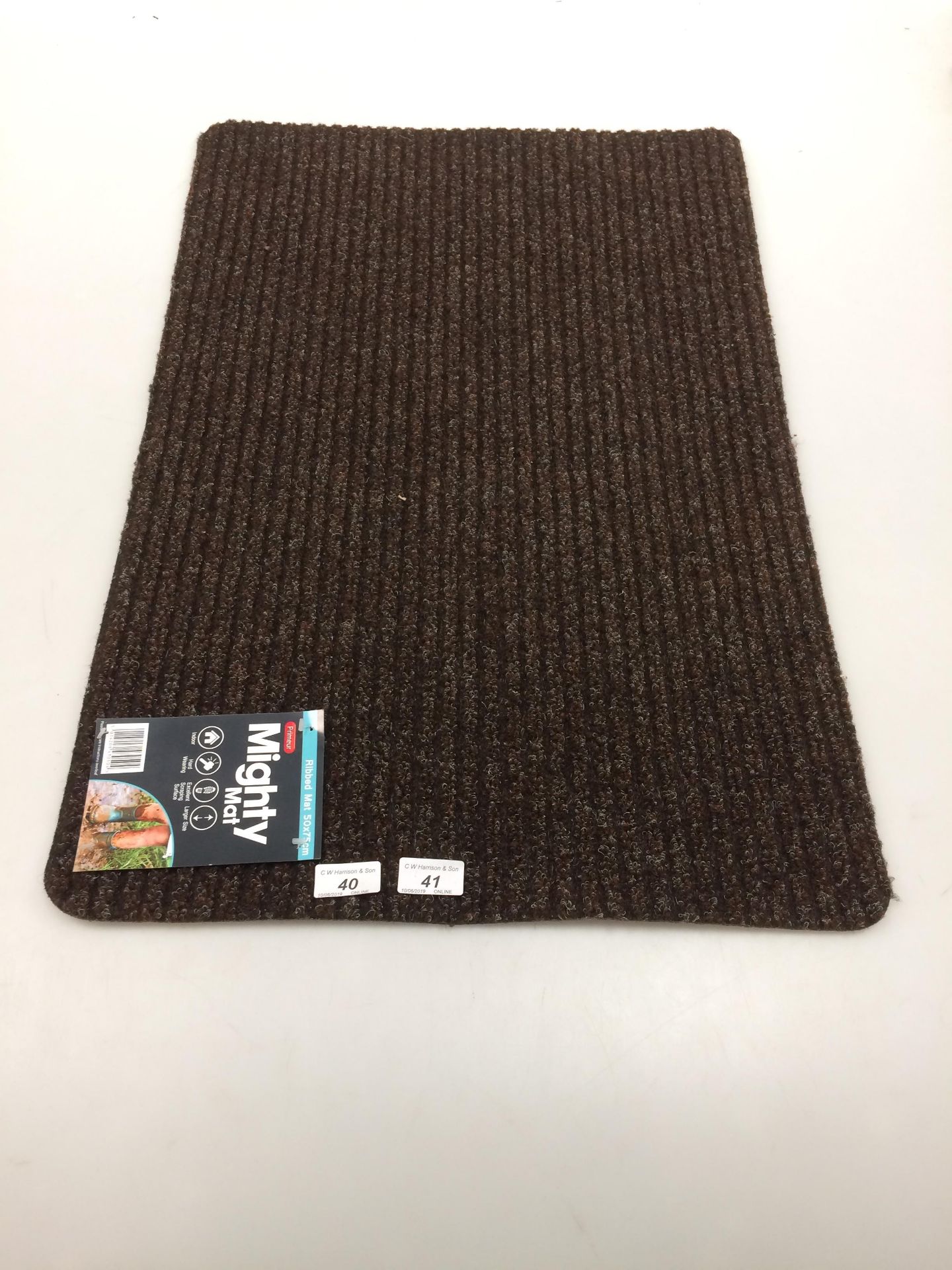 10 x Primeur Mighty Mat ribbed brown door mats 50 x 75cm