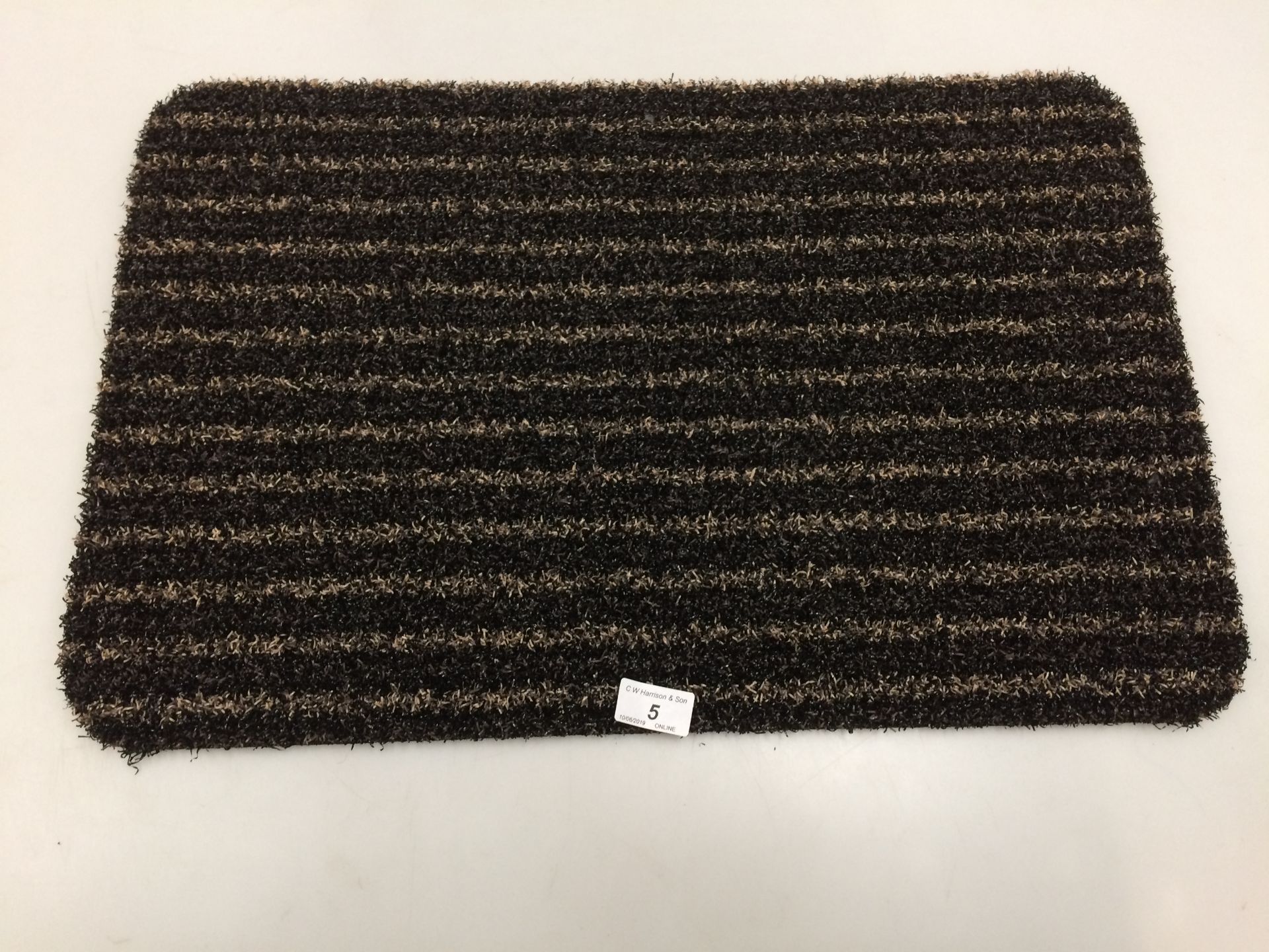 10 x black and gold striped door mats with rubber anti-slip inlay each 40 x 60cm