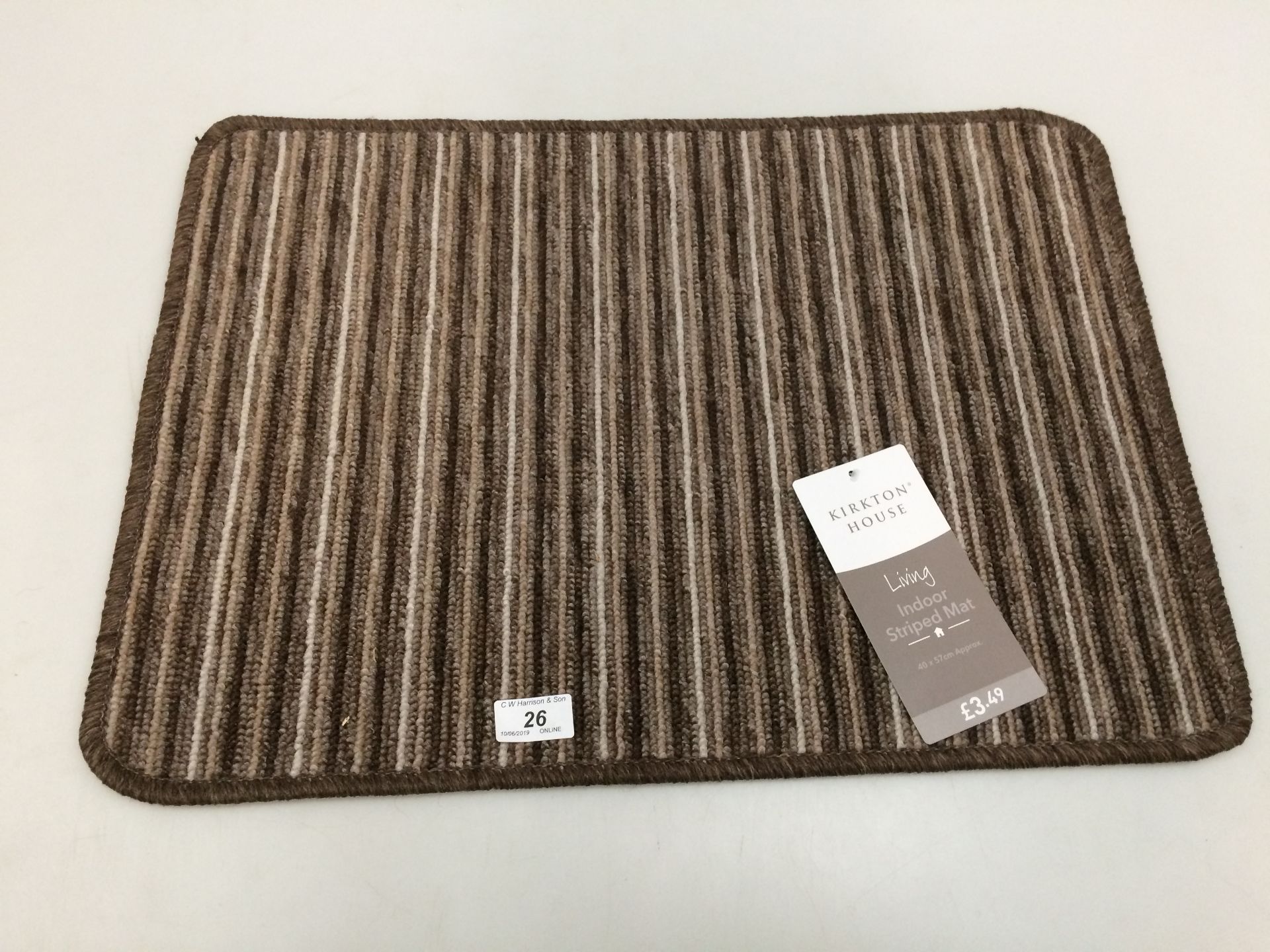 10 x Kirkton House Living indoor brown striped door mats each 40 x 52cm