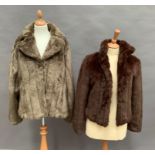 Two ladies faux fur jackets by George and New Look - size 8 and 22