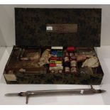 A vintage chemical set - as viewed with Lotts & Whites & Son chemists tins and contents,