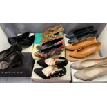 Ten pairs of ladies shoes boxed including Jaeger, Equity,