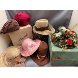 Contents to five hat boxes - hats by Mitzi Lorenz,