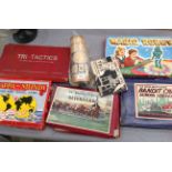 Six items - The Toy Tinker puzzle game, Waddington's Mappa Mundi travel game,